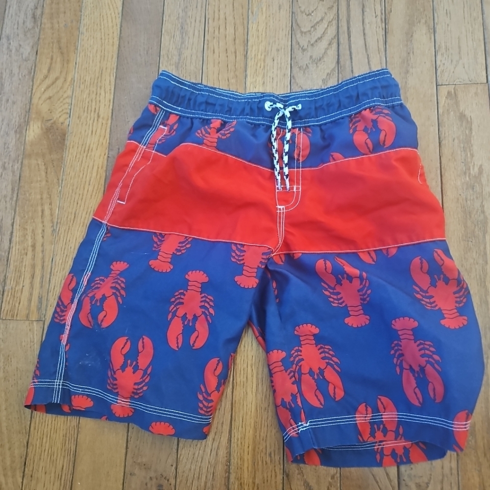 Gymboree Swim Trunks Large 10 - 12 Lobster Beach Board Shorts Drawstring
